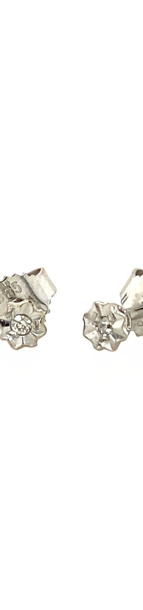 Vintage 14K White Gold Solitaire Stud Earrings with Diamond